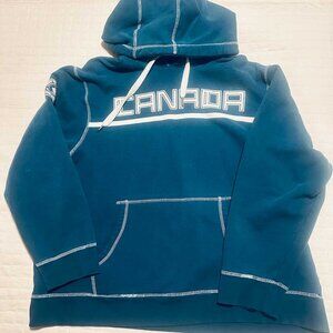 Vintage HBC Canada Olympic Hoodie Teal Blue Men's XL Official Team